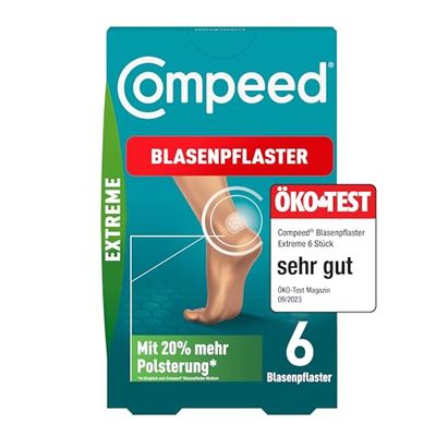 Compeed Extreme Blister Plasters - Hydrocolloid Plasters for Extra Strength Heel Blister Protection - Pack of 6