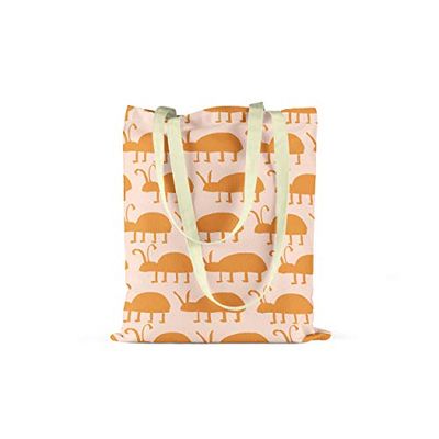 Bonamaison Printed Tote Bag, Reusable Grocery Bag, Shopping Bag, Machine Washable, Foldable, Canvas Cloth Bag with Handles, Size: 34x40 Cm