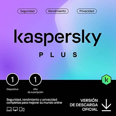 Kaspersky Plus Internet Security 2025 | 1 Dispositivo | 1 año | Anti-Phishing y Firewall| VPN ilimitada | Gestor de contraseñas | Protección Bancaria en línea | PC/Mac/Móvil | Código por email