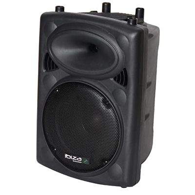 Ibiza - SLK10A-BT - Diffusore attivo PLUG & PLAY da 10"/25cm, 400W con amplificatore integrato - Bluetooth, USB, SD e AUX - Nero