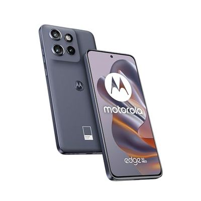 Motorola edge50 neo smartphone (6,36 inch super-hd-display, 50 MP camera + Moto-KI, 12/512 GB, 4310 mAh, Android 14) Grisaille (veganistisch kunstleer), + beschermhoes + telefoonhouder