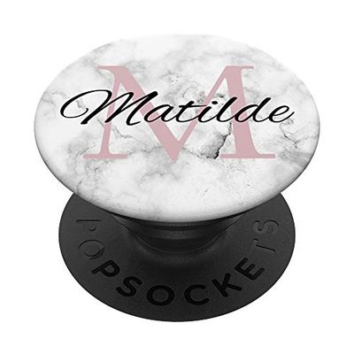 PopSockets Matilde Pink Monogram Lettera M Girls in Personalizzare Supporto e Impugnatura per Smartphone e Tablet