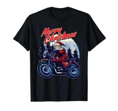 Jersey de Papá Noel en moto Camiseta