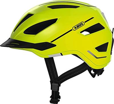 ABUS casco de ciudad Pedelec 2.0 - casco de bicicleta con luz trasera y cubierta para la lluvia - para el tráfico urbano - para hombres y mujeres - amarillo, talla S