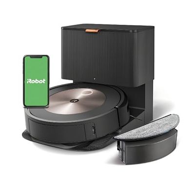 iRobot Roomba Combo j5+ (j5576) - Robot Aspirateur Laveur 2en1 connecté - Autovidage – Brosses Caoutchouc – Fonction Lavage - Cartographie, mémorise, s’adapte – Détecte & Evite Les Objets