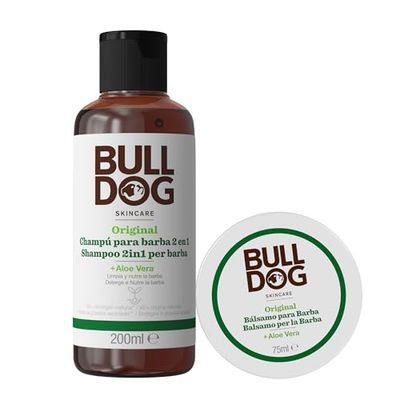 Bulldog - Cuidados faciais para homens - kit rotina de cuidados com a barba longa, champô e condicionador de barba 200 ml Btommee para barba 75 ml