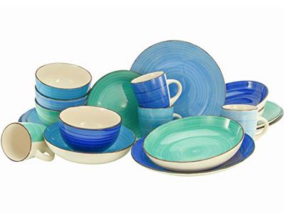 CreaTable, 20868, série Bella Casa AQUA, service de table, service combiné 20 pièces