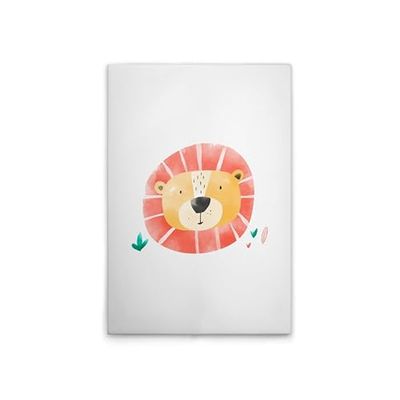 A.S. Création DD132518 Impression sur toile pour chambre d'enfant Motif lion aquarelle Blanc/jaune 60 x 90 cm