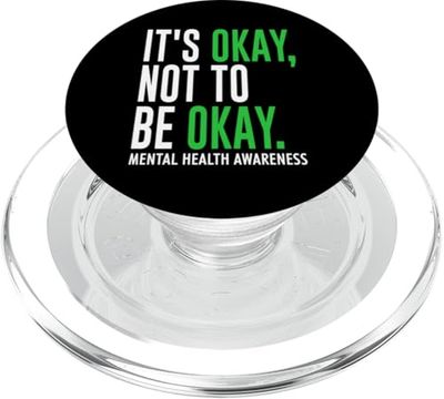 It's Okay To Not Be Okay Mental Health Awareness Green Ribbon PopSockets PopGrip para MagSafe