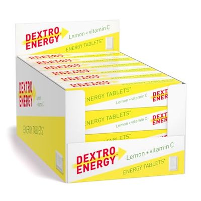 Dextro Energy Lemon Glucose Tablets with Vitamin C, 47 g, 24 Packs, Energy Tablets, for a Quick Burst of Glucose