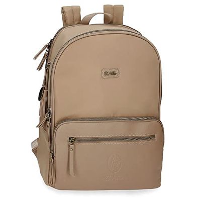 El Potra Wool Casual Black 22 x 25 x 10 cm Polyester and PU Black Casual Backpack, Beige, pc Backpack