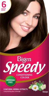 Bigen Speedy Conditioning Colour | Easy & Speedy Application | No Ammonia | with Natural Herbal Extracts - Medium Brown No. 6
