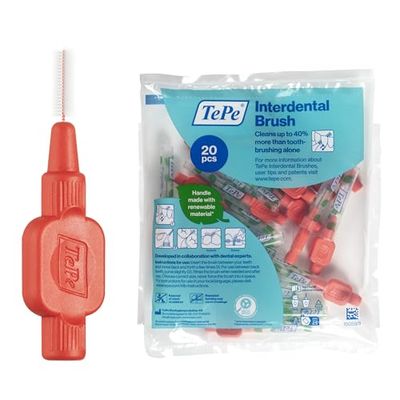 Scovolino TePe, Extra Soft, Rosso, 0.5mm/ISO 2, 20pz, rimozione placca, pulizia interdentale efficace, per spazi stretti