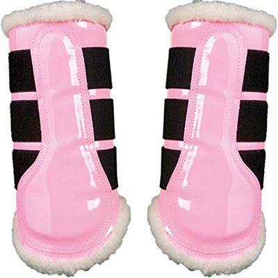 HKM SPORTS EQUIPMENT Mixte Gamaschen Comfort Lack Guêtres, Rose, Medium