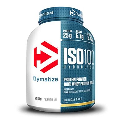 Dymatize ISO 100 Hydrolyzed Birthday Cake 2264g - Hydrolysat de Protéines de Whey + Poudre d'Isolat