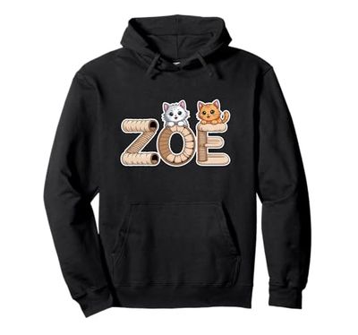 Zoe Cat Trees - Personalized Cute Name Word Art Pullover Hoodie