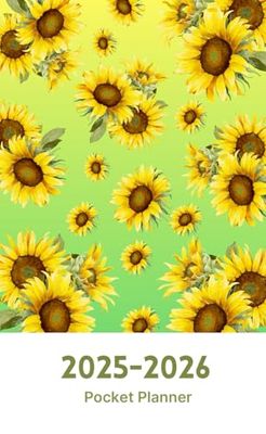 Pocket Planner 2025-2026: 2 Year Monthly Pocket Calendar | Sunflower Cover