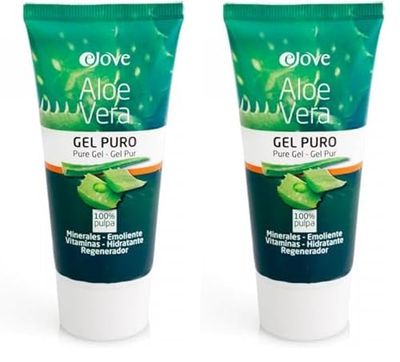 Gel Aloe Vera Puro 100% Puro para Piel y Cara - Aloe Vera puro gel Natural - para quemaduras, hidratante, efecto After Sun para quemaduras solares - EJ075, Tubo 70 ml (Paquete de 2)