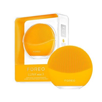 Foreo Luna Mini 3 Spazzola Pulizia Viso, Compatto, Massaggio Viso Hi-Tech, Silicone Ultraigienico, Pulizia Semplice, Detergente Viso Hi-Tech, Collegabile Tramite App, Sunflower Yellow