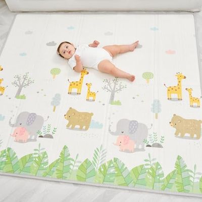 Baby Speelmat 150x180x1cm XXL Baby Gym Play Mat - Speelkleed Baby - Baby Foam Mat - Omkeerbare Opvouwbare Schuimrubberen Vloermat - Baby Speeltapijt - Geboortecadeau - Kruipmat Baby - Tummy Time