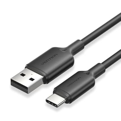 Watio Wave Cable usb-c a usb-a - cable de 1 m, color negro, permite transferencia de datos y carga rápida, alta compatibilidad. *