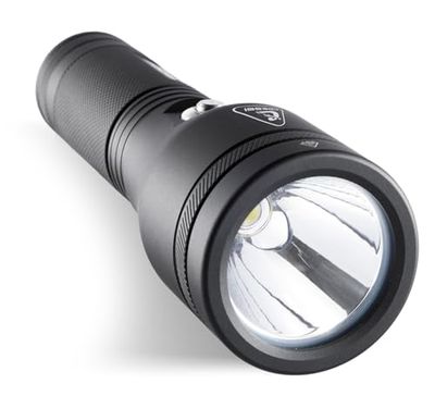 CRESSI Astra Black Torche sous Marine à LED Rechargeable 2100 Lumens Etanche IPX8 100m Unisex-Adult, Noir