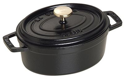 STAUB Caçarola/Cocotte de ferro fundido oval, 15 cm, 0,6 L, preto