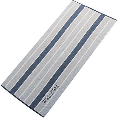 aqua-textil Stuoia Spiaggia 80 x 200 Lenzuolo con Spugna di Cotone a Strisce Wellness 80 x 200 cm Grigio