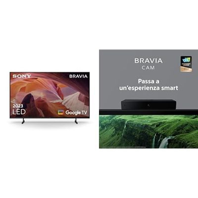 Sony BRAVIA, KD-50X80L, LED, 4K HDR, Google TV, ECO PACK, BRAVIA CORE, Flush Surface Design, Modello 2023 + BRAVIA CAM CMU-BC1