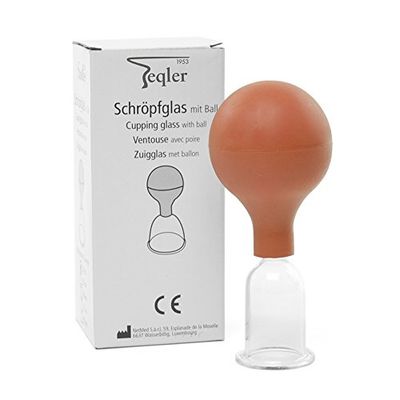 Teqler Ventouse en verre avec olive et poire, diamètre: 3,5 cm