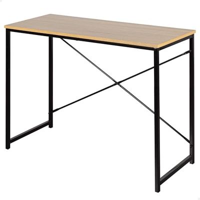 AKTIVE Max 18422 Max Home bureau/computer, 100 x 40 x 70 cm, houten plaat, zwart stalen frame, voor kantoor en studio, industriële stijl, robuust en stabiel