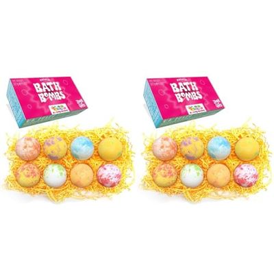 Zimpli Kids, 8 x Bombe da Bagno Set Regalo Donna, Idratante, Biologico e Cruelty Free (Confezione da 2)