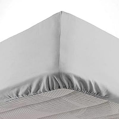 douceur d'intérieur Drap Housse (140 x 190 cm) Oscar Gris Clair, Microfibre Unie