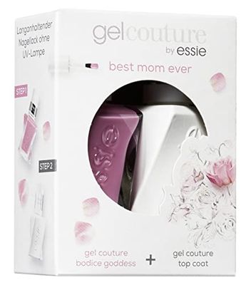 essie Smalto gel couture routine best mom (n. 506 bodice goddess, rosa, 13,5 ml + gel couture top coat, 13,5 ml)