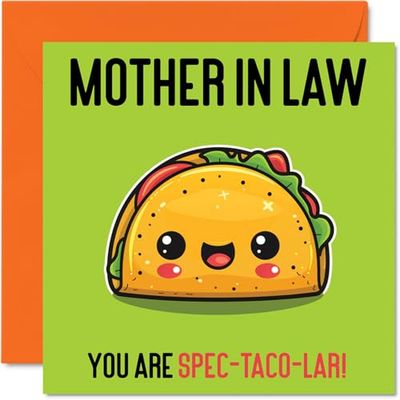 Birthday Cards for Mother in Law - Spec-Taco-lar - Funny Happy Birthday Card for Mother-in-Law from Son Daughter in Law, Mothers Day Card Mum Law, 145mm Joke Greeting Cards Women