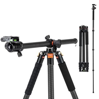 Fotopro Treppiede orizzontale per fotocamera da 75 pollici in fibra di carbonio a 360 gradi testa a sfera piastra a sgancio rapido treppiede DSLR per fotocamera da viaggio videocamera videocamera