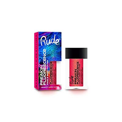 RUDE - Fluorescent Face & Body Glitter | Intense and Long-Lasting Shine | Versatile for Face, Body, and Hair | Perfect for Parties and Festivals, Until Dawn
