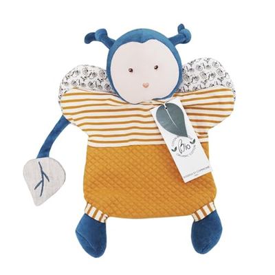 Doudou et Compagnie - Pollen l'abeille Bio - Marionnette - 25 cm - Cadeau de naissance - Jaune et beige - DC3849
