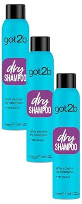 got2b Fresh It Up, No Rinse Spray to Refresh Hair in Between Washes, No White Residue, Dry Shampoo, Extra Volume 200ml (Pack of 3)