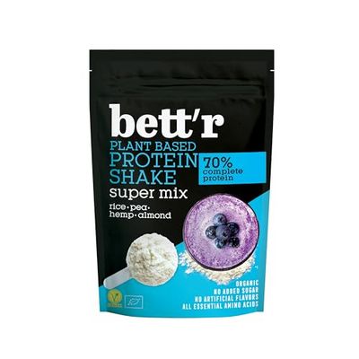 Bett’r BIO Protein Shake Super Mix - Orgánico, Vegano, Sin Gluten, Sin Soja y Sin Lácteos - 500g