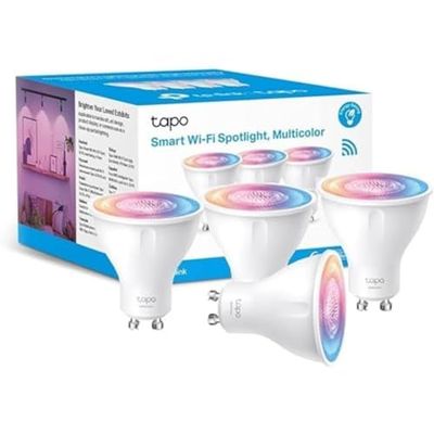 Tapo Ampoule Connectée WiFi, Ampoule LED GU10 Multicolore 2200K-6500K, Dimmable 350 Lumens, 3.7W équivalent à 50W, Compatible avec Alexa et Google Home, Economie d'énergie, Tapo L630(4-pack)