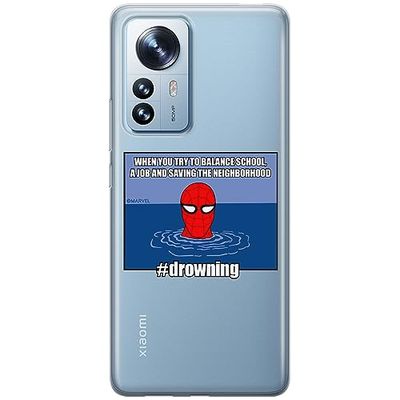 ERT GROUP mobiltelefonfodral för Xiaomi 12 PRO originalt och officiellt licensierat Marvel mönster Spider Man 037 optimalt anpassad till formen på mobiltelefonen, gedeeltelijk transparant