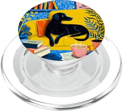 Perros libro café || perros y libros PopSockets PopGrip para MagSafe