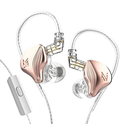 Airloop KZ11, Dual Driver in Ear Monitor, Senleeor ZEX in Ear Earphones Electrostatic + Dynamic Drivers HiFi Gaming Headphones for Church Musician Drummer (with Mic, Gold)