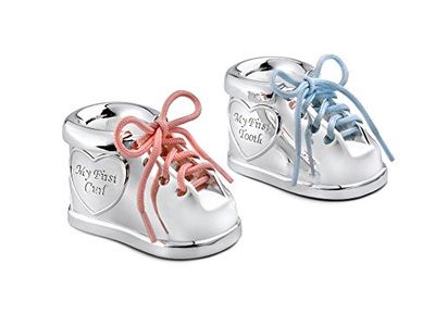 Zilverstad 7276261 Boîte pour Dent de Lait et Mèche de Cheveux Chaussure à Lacets Argenté Laqué Bicolore