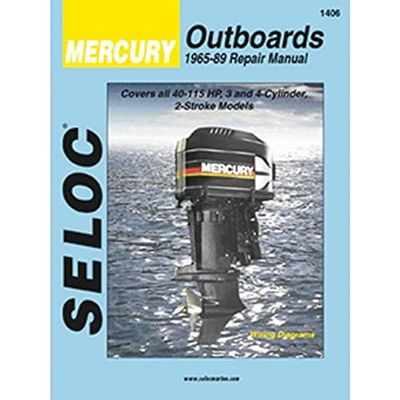Sierra International Seloc Manual 18-01406 Mercury utombordare reparation 1965-1989 40-115 HP 3-4 cylinder 2-takts modell