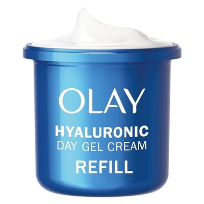 Olay Hyaluronic Acid Face Moisturiser Day Gel Cream REFILL, Skincare with Niacinamide 99% Purity and Vitamin B5. Hydrating Skin Care: Plumps, Smooths, Hydrates, 50ml
