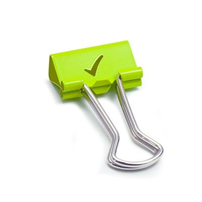 Rapesco 1421 19 mm Tick Foldback Binder Clips, Green, Pack of 80