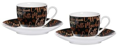 Ritzenhoff & Breker Espresso-Set Aromatico, 4 Piezas, Porcelana