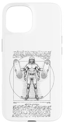 Skater Skateboarder Vitruvian Man Funny Leonardo Da Vinci Case for iPhone 15